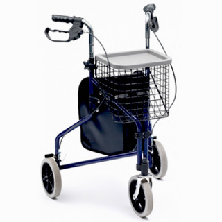 Steel triwalker with bag, basket, tray TW015